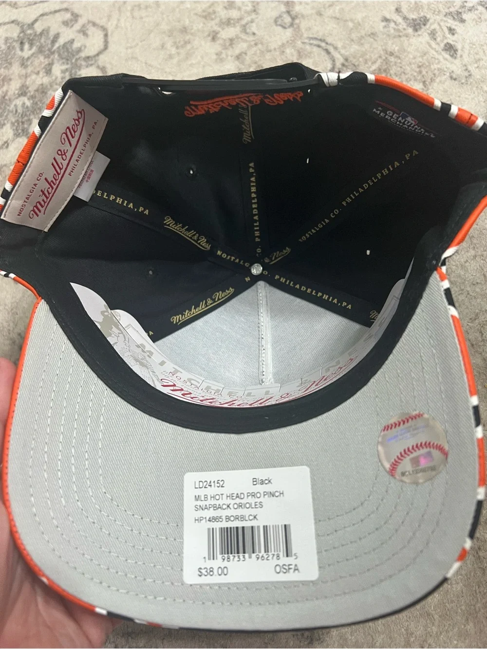 Mitchell & Ness Baltimore Orioles Hot Head Pro Pinch snapback